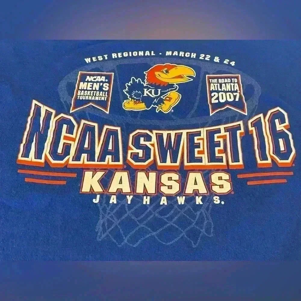 Kansas Jayhawks 2007 Sweet 16‎ shirt Men’s size 2XL color Blue